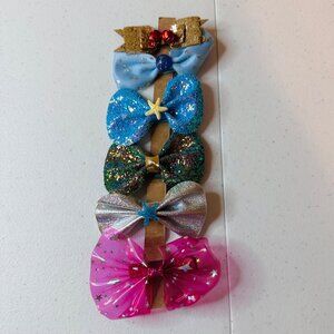 Set Of 6 Sparkle Hair Bows Clips For Girls Baby Hair Bows Baby Hair Clips